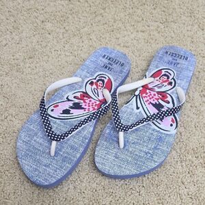 5 For $25 Jane & Bleecker Blue and White Butterfly Flip Flops